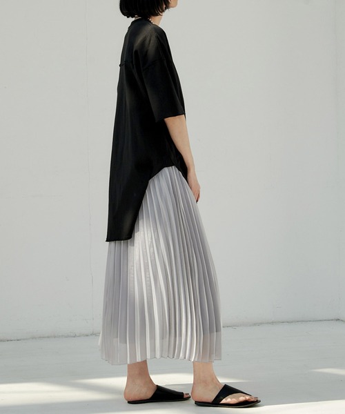 EMMA(EMMA CLOTHES)(エマ)の「【EMMA】シャイニーポプリンプリーツスカート(スカート・レディース・ライトグレー/ベージュ/カーキ/ラベンダー・FREE)」の11枚目の写真