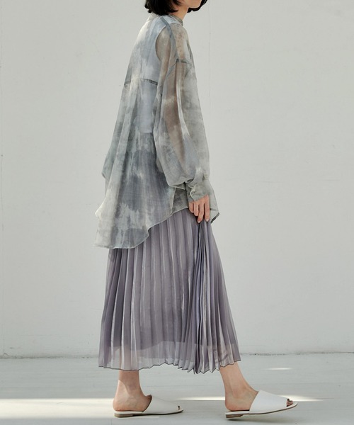 EMMA(EMMA CLOTHES)(エマ)の「【EMMA】シャイニーポプリンプリーツスカート(スカート・レディース・ライトグレー/ベージュ/カーキ/ラベンダー・FREE)」の15枚目の写真