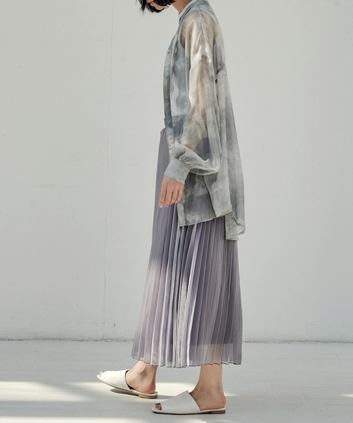 EMMA(EMMA CLOTHES)(エマ)の「【EMMA】シャイニーポプリンプリーツスカート(スカート・レディース・ライトグレー/ベージュ/カーキ/ラベンダー・FREE)」の19枚目の写真