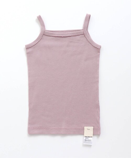 apres les cours(アプレレクール)の「■GIRLSリブキャミソール(キャミソール・キッズ・ブルー/ドット/ラベンダー/サックスブルー/ピンク/アイボリー/ブラウン/キナリ・80/120/90/100/110/130)」の1枚目の写真