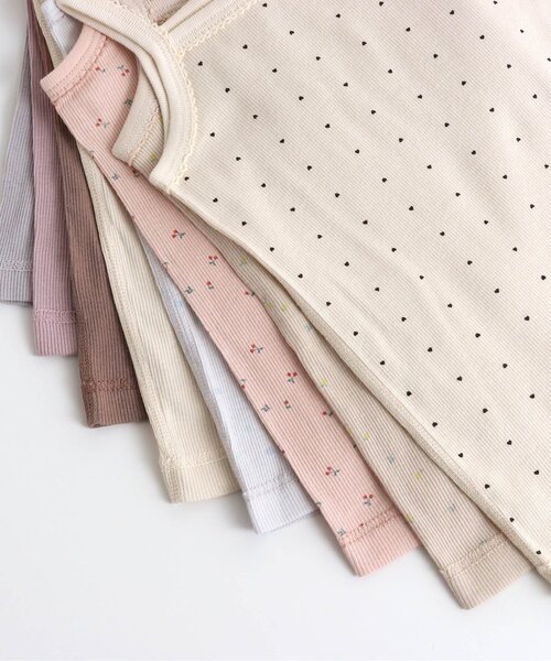 apres les cours(アプレレクール)の「■GIRLSリブキャミソール(キャミソール・キッズ・ブルー/ドット/ラベンダー/サックスブルー/ピンク/アイボリー/ブラウン/キナリ・80/120/90/100/110/130)」の11枚目の写真