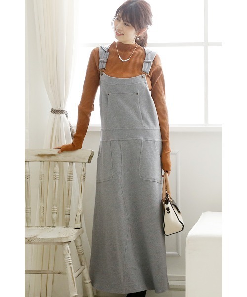 ElegChic（エレグシック）の「マキシジャンパー スカート （サロペット/オーバーオール・レディース・ブラック/グレー・M/L/XL/4L/XXL）」の3枚目の写真