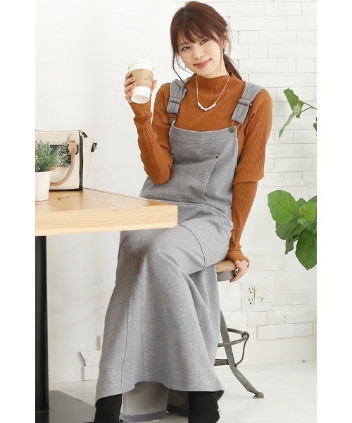 ElegChic（エレグシック）の「マキシジャンパー スカート （サロペット/オーバーオール・レディース・ブラック/グレー・M/L/XL/4L/XXL）」の9枚目の写真