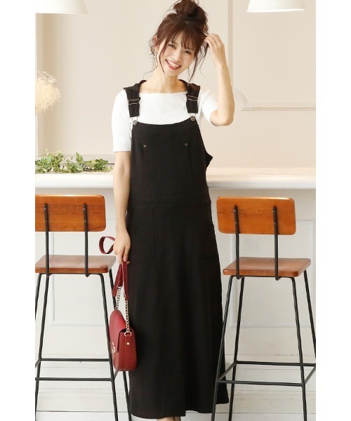 ElegChic（エレグシック）の「マキシジャンパー スカート （サロペット/オーバーオール・レディース・ブラック/グレー・M/L/XL/4L/XXL）」の10枚目の写真