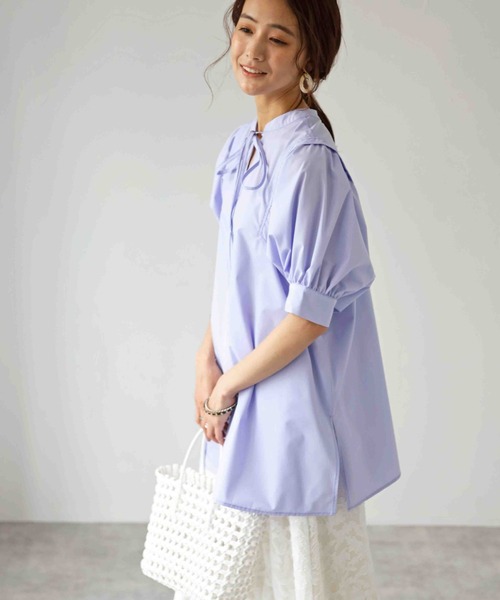 deux amour（ドゥーザムール）の「前後２ｗａｙチュニック（チュニック・レディース・ホワイト/ブラック/ベージュ/ラベンダー・MEDIUM）」の4枚目の写真