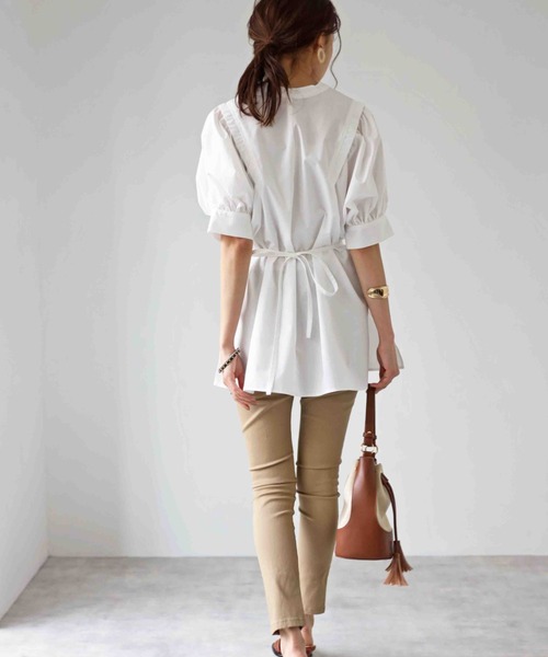 deux amour（ドゥーザムール）の「前後２ｗａｙチュニック（チュニック・レディース・ホワイト/ブラック/ベージュ/ラベンダー・MEDIUM）」の5枚目の写真