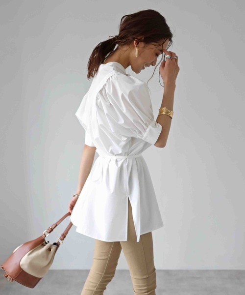 deux amour（ドゥーザムール）の「前後２ｗａｙチュニック（チュニック・レディース・ホワイト/ブラック/ベージュ/ラベンダー・MEDIUM）」の19枚目の写真