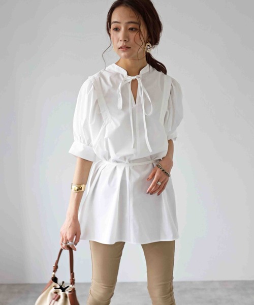 deux amour（ドゥーザムール）の「前後２ｗａｙチュニック（チュニック・レディース・ホワイト/ブラック/ベージュ/ラベンダー・MEDIUM）」の14枚目の写真