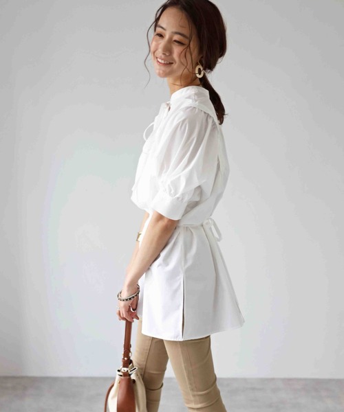 deux amour（ドゥーザムール）の「前後２ｗａｙチュニック（チュニック・レディース・ホワイト/ブラック/ベージュ/ラベンダー・MEDIUM）」の9枚目の写真