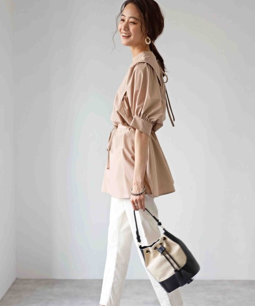 deux amour（ドゥーザムール）の「前後２ｗａｙチュニック（チュニック・レディース・ホワイト/ブラック/ベージュ/ラベンダー・MEDIUM）」の12枚目の写真