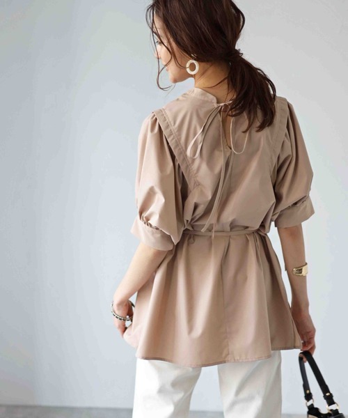 deux amour（ドゥーザムール）の「前後２ｗａｙチュニック（チュニック・レディース・ホワイト/ブラック/ベージュ/ラベンダー・MEDIUM）」の7枚目の写真