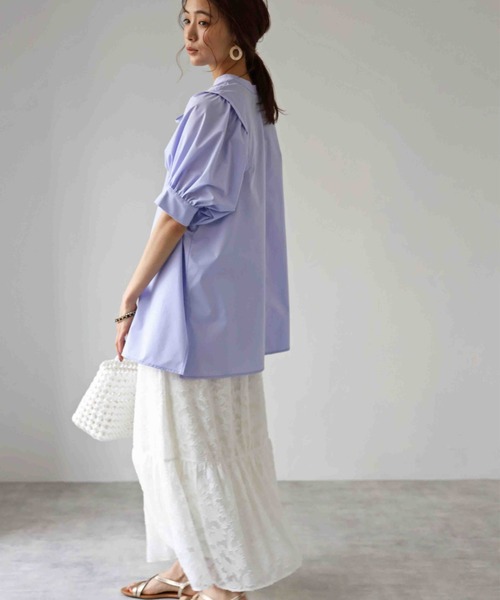 deux amour（ドゥーザムール）の「前後２ｗａｙチュニック（チュニック・レディース・ホワイト/ブラック/ベージュ/ラベンダー・MEDIUM）」の8枚目の写真