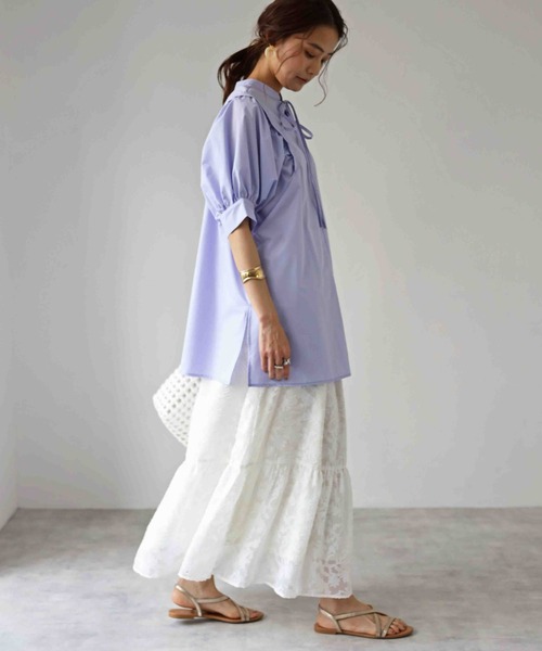 deux amour（ドゥーザムール）の「前後２ｗａｙチュニック（チュニック・レディース・ホワイト/ブラック/ベージュ/ラベンダー・MEDIUM）」の18枚目の写真