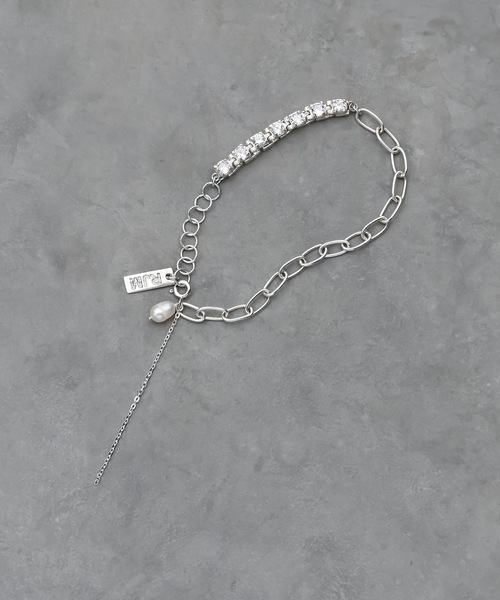 Editors Draw(エディターズドロー)の「SV925 チェーンブレスレット 【 Ria. Jaysmee/リアジェイズミー 】(ブレスレット・レディース・クリア/ベージュ/ブラック・ONE SIZE)」の3枚目の写真