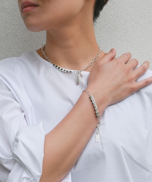 Editors Draw(エディターズドロー)の「SV925 チェーンブレスレット 【 Ria. Jaysmee/リアジェイズミー 】(ブレスレット・レディース・クリア/ベージュ/ブラック・ONE SIZE)」の9枚目の写真