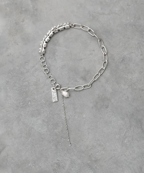 Editors Draw(エディターズドロー)の「SV925 チェーンブレスレット 【 Ria. Jaysmee/リアジェイズミー 】(ブレスレット・レディース・クリア/ベージュ/ブラック・ONE SIZE)」の5枚目の写真