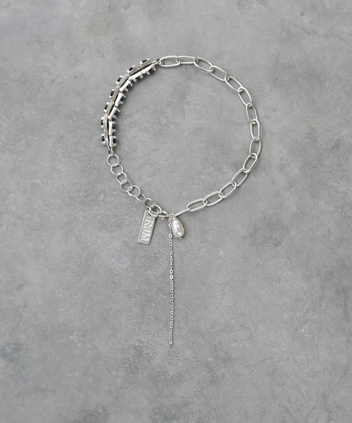 Editors Draw(エディターズドロー)の「SV925 チェーンブレスレット 【 Ria. Jaysmee/リアジェイズミー 】(ブレスレット・レディース・クリア/ベージュ/ブラック・ONE SIZE)」の4枚目の写真