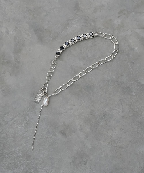 Editors Draw(エディターズドロー)の「SV925 チェーンブレスレット 【 Ria. Jaysmee/リアジェイズミー 】(ブレスレット・レディース・クリア/ベージュ/ブラック・ONE SIZE)」の12枚目の写真