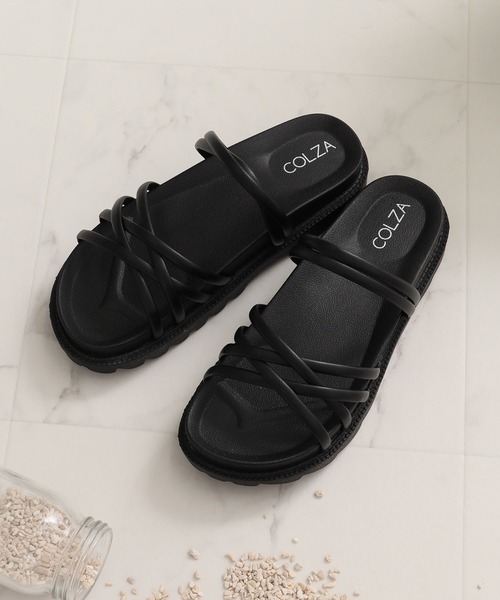 Honeys(ハニーズ)の「2Wayクロスストラップ(サンダル・レディース・ブラック/ベージュ/ピンク/アイボリー・M/L/S)」の1枚目の写真