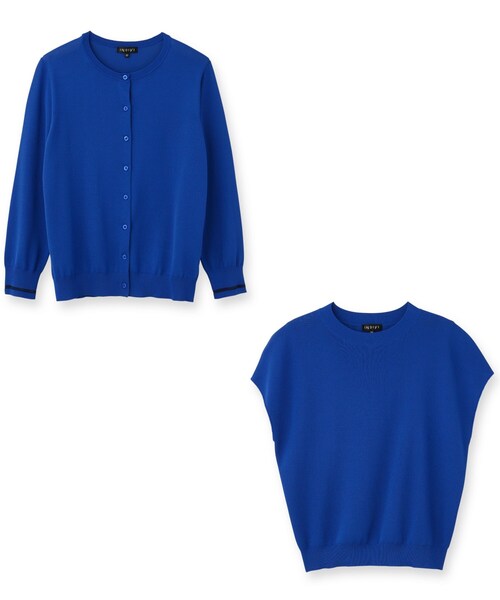 INDIVI（インディヴィ）の「◆【WEB限定/2点セット】クルーネックアンサンブルニット（アンサンブル・レディース・ブラック/オフホワイト/ブルー/ライトベージュ・38/34）」の9枚目の写真