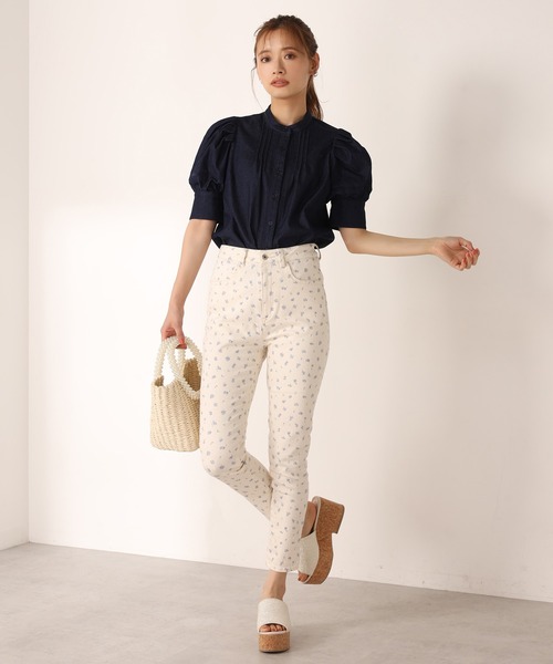 one after another NICE CLAUP(ワンアフターアナザーナイスクラップ)の「はしごレースパフ袖ブラウス(シャツ/ブラウス・レディース・ブラック/オフホワイト/インディゴブルー/ストライプ・FREE)」の19枚目の写真