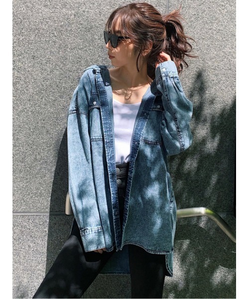 【美品♡】MOUSSY REMAKE DENIM SHIRT ジャケット MOUSSY（マウジー）の「REMAKE DENIM SHIRT ジャケット（デニム