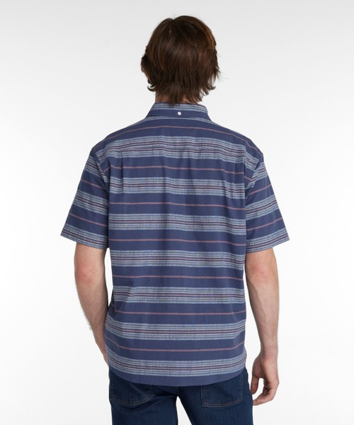 コンフォート・ストレッチ・シャンブレー・シャツ、トラディショナル・フィット（ゆったりフィット） 半袖 ストライプ ジャパン・フィット（シャツ/ブラウス）｜L.L.Bean（エルエルビーン）