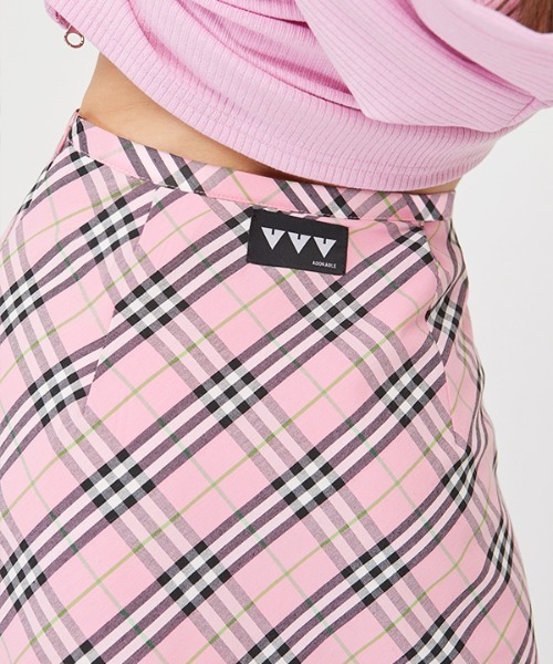 VVV（ブイブイブイ）の「【VVV 】チェックハイティーンミニスカート / CHECK HIGHTEEN MINI SKIRT（スカート・レディース・ブラック/ベビーピンク・SMALL/MEDIUM）」の7枚目の写真