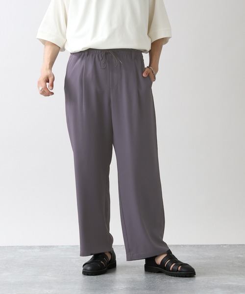RAGEBLUE（レイジブルー）の「ラグイージー/クリーンワイドパンツ＜セットアップ可＞（スラックス・メンズ・ブラック/ブラウン/パープル/ベージュ/ダークブラウン/ブルー/ブラウン系その他/ブルー系その他/パープル系その他/その他19/グレー・MEDIUM/LARGE）」の9枚目の写真