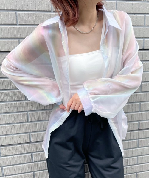 セール】オーロラシアービッグシャツ（シャツ/ブラウス）｜at12:03