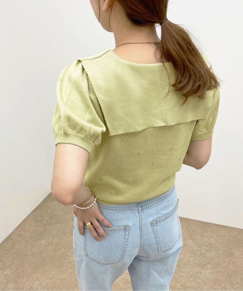 apres jour clair(アプレジュールクレア)の「【apres jour clair】セーラー襟ニットトップス【ZOZOTOWN限定アイテム】(ニット/セーター・レディース・ミント/アイボリー/ピンクベージュ・X-LARGE/フリー)」の3枚目の写真