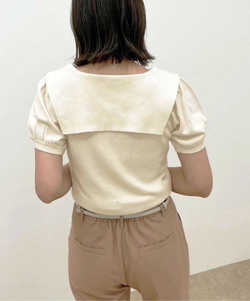 apres jour clair(アプレジュールクレア)の「【apres jour clair】セーラー襟ニットトップス【ZOZOTOWN限定アイテム】(ニット/セーター・レディース・ミント/アイボリー/ピンクベージュ・X-LARGE/フリー)」の5枚目の写真
