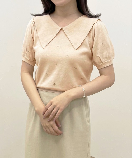 apres jour clair(アプレジュールクレア)の「【apres jour clair】セーラー襟ニットトップス【ZOZOTOWN限定アイテム】(ニット/セーター・レディース・ミント/アイボリー/ピンクベージュ・X-LARGE/フリー)」の14枚目の写真