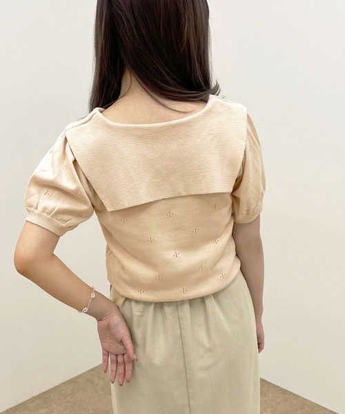apres jour clair(アプレジュールクレア)の「【apres jour clair】セーラー襟ニットトップス【ZOZOTOWN限定アイテム】(ニット/セーター・レディース・ミント/アイボリー/ピンクベージュ・X-LARGE/フリー)」の17枚目の写真