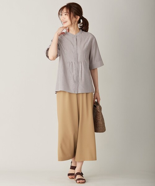 J.PRESS Ladies(J.プレス レディス)の「【洗える・イージーケア】シックアンドシン 2WAYストレッチ セミワイドパンツ(その他パンツ・レディース・ブラック系/ダークブラウン系/黄土色系・S/XS/XXS)」の6枚目の写真