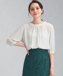 green label relaxing | ハイネック ギャザー SL ブラウス(シャツ/ブラウス)