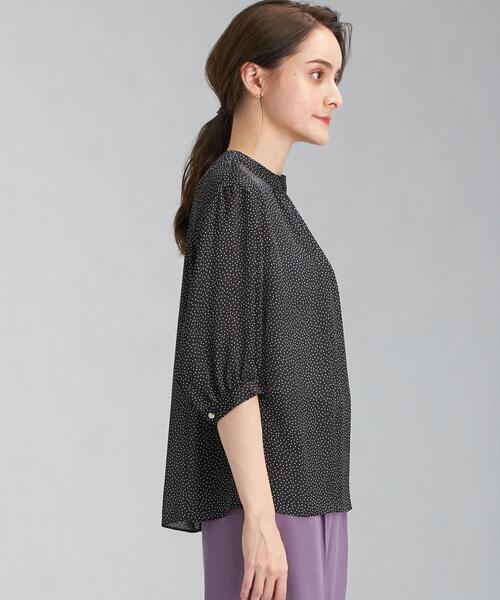 green label relaxing(グリーンレーベルリラクシング)の「ハイネック ギャザー SL ブラウス(シャツ/ブラウス・レディース・ライトグレー/ピンク/その他1・FREE)」の5枚目の写真