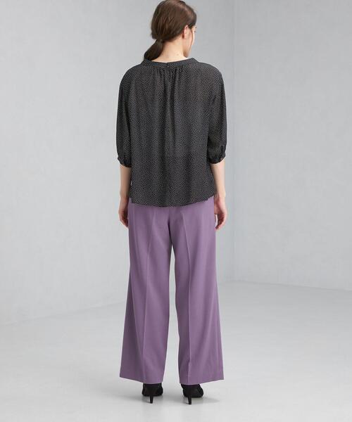 green label relaxing(グリーンレーベルリラクシング)の「ハイネック ギャザー SL ブラウス(シャツ/ブラウス・レディース・ライトグレー/ピンク/その他1・FREE)」の6枚目の写真