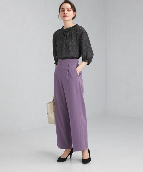 green label relaxing(グリーンレーベルリラクシング)の「ハイネック ギャザー SL ブラウス(シャツ/ブラウス・レディース・ライトグレー/ピンク/その他1・FREE)」の7枚目の写真