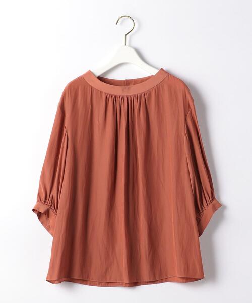 green label relaxing(グリーンレーベルリラクシング)の「ハイネック ギャザー SL ブラウス(シャツ/ブラウス・レディース・ライトグレー/ピンク/その他1・FREE)」の11枚目の写真