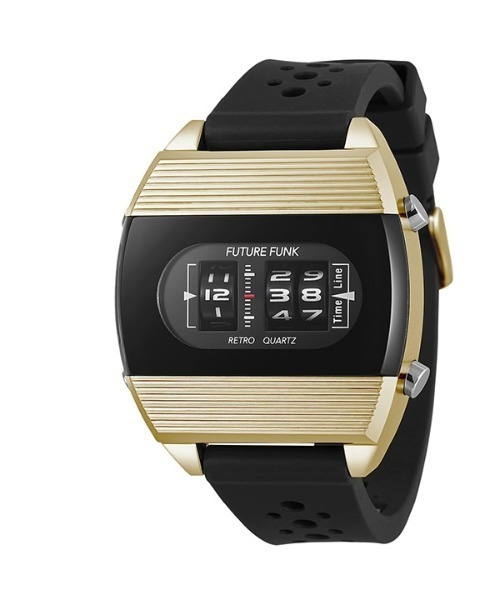 FUTURE FUNK（フーチャーファンク）の「【FUTURE FUNK】FF104-BK-RB アナログデジタル（アナログ腕時計・メンズ・ゴールド/ブラック・ONE SIZE）」の2枚目の写真