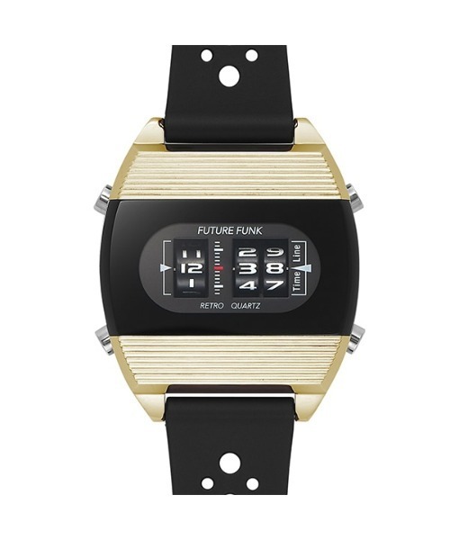 FUTURE FUNK（フーチャーファンク）の「【FUTURE FUNK】FF104-BK-RB アナログデジタル（アナログ腕時計・メンズ・ゴールド/ブラック・ONE SIZE）」の3枚目の写真