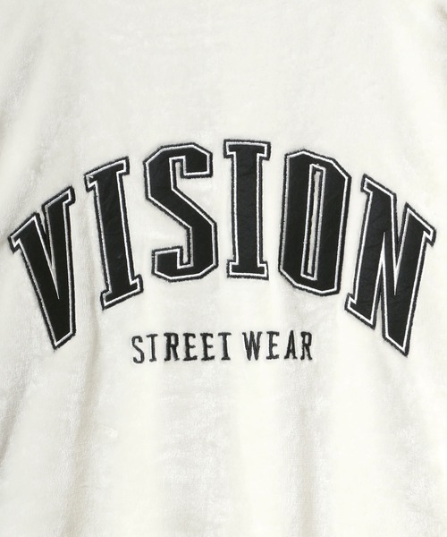 VISION STREET WEAR(ヴィジョンストリートウェア)の「VISION STREET WEAR/ヴィジョンストリートウエア ビッグシルエット バックロゴ刺繍 フードファーフリースブルゾン(ブルゾン・メンズ・ブラック/ネイビー/オフホワイト・LL/M/L)」の14枚目の写真