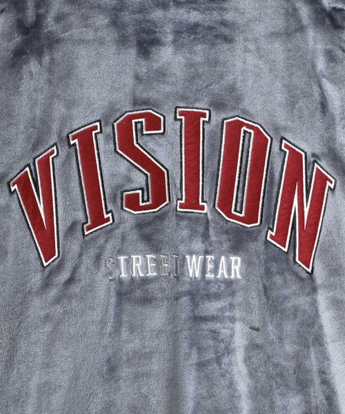 VISION STREET WEAR(ヴィジョンストリートウェア)の「VISION STREET WEAR/ヴィジョンストリートウエア ビッグシルエット バックロゴ刺繍 フードファーフリースブルゾン(ブルゾン・メンズ・ブラック/ネイビー/オフホワイト・LL/M/L)」の15枚目の写真
