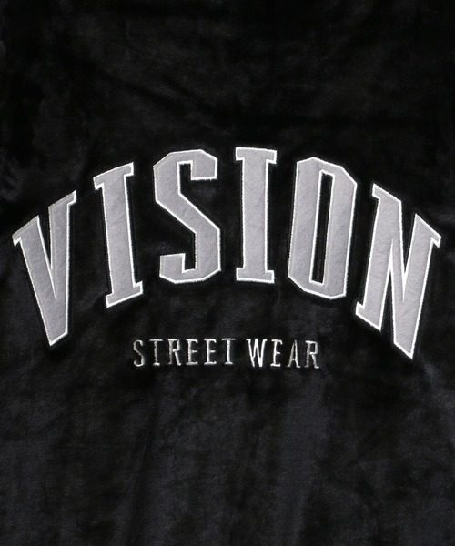 VISION STREET WEAR(ヴィジョンストリートウェア)の「VISION STREET WEAR/ヴィジョンストリートウエア ビッグシルエット バックロゴ刺繍 フードファーフリースブルゾン(ブルゾン・メンズ・ブラック/ネイビー/オフホワイト・LL/M/L)」の16枚目の写真