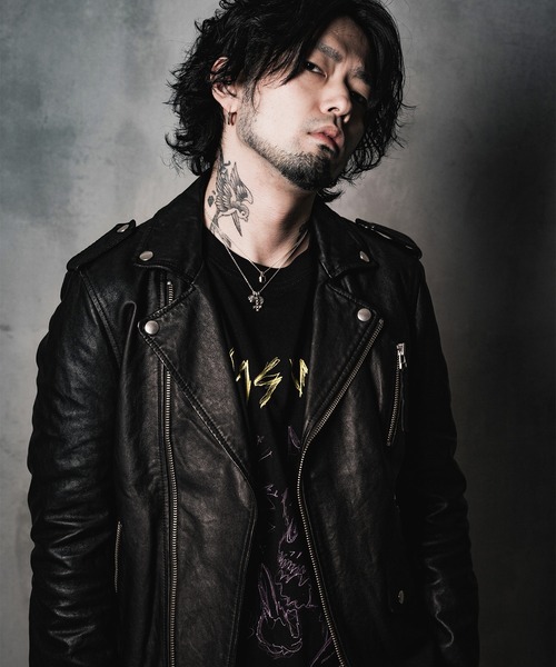 ジャケット・アウター MSML  LEATHER W RIDERS JACKET Black M MSML（エムエスエムエル）の「LEATHER W RIDERS JACKET