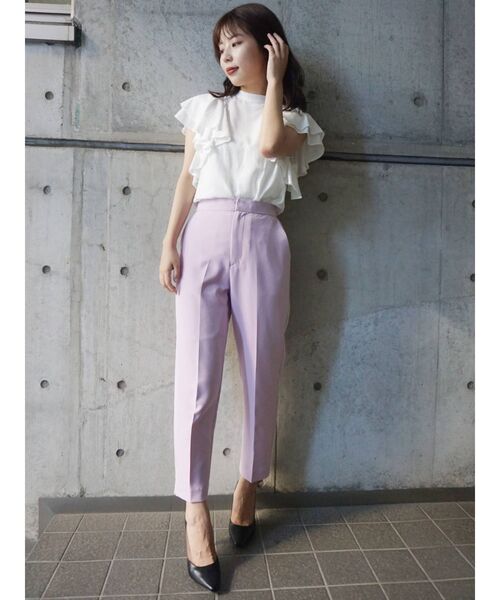 MERCURYDUO（マーキュリーデュオ）の「2WAYラッフルデザインスリーブブラウス（シャツ/ブラウス・レディース・ライトブルー/オフホワイト/ブラウン・FREE）」の17枚目の写真