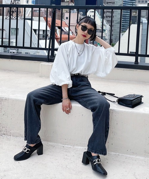 PAGEBOY（ページボーイ）の「オニスリーブLS（Tシャツ/カットソー・レディース・ブラック/オフホワイト/グリーン/グレイッシュベージュ/アクア・FREE）」の17枚目の写真