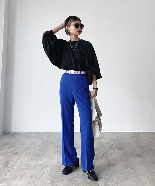 PAGEBOY（ページボーイ）の「オニスリーブLS（Tシャツ/カットソー・レディース・ブラック/オフホワイト/グリーン/グレイッシュベージュ/アクア・FREE）」の12枚目の写真