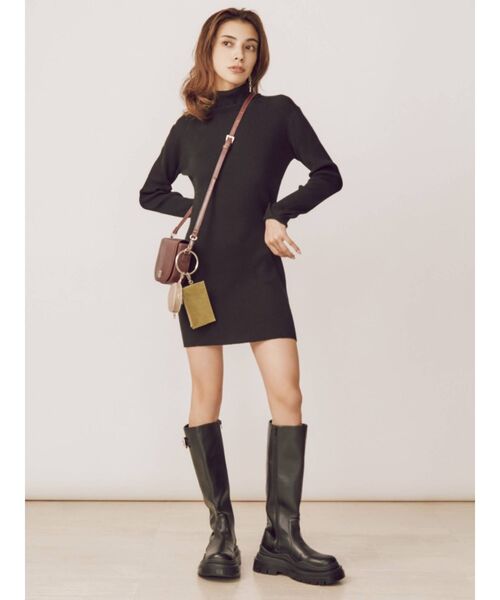 EVRIS（エヴリス）の「ベルテッドプラットフォームミドルブーツ（ブーツ・レディース・ブラック・SMALL/MEDIUM/LARGE）」の10枚目の写真